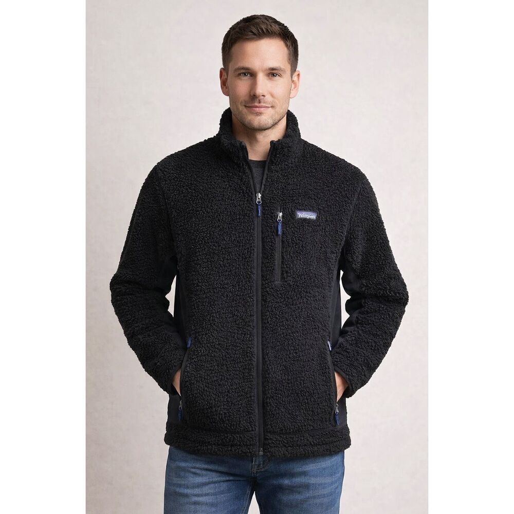 Patagonia R2 Polartec Fleece Jacket Black Full Zip Men’s L